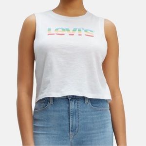 Levi’s Rainbow Logo Cropped Tank Size Medium